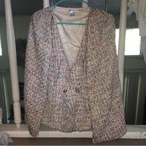 VENUS Multicolor Tweed Blazer and skirt